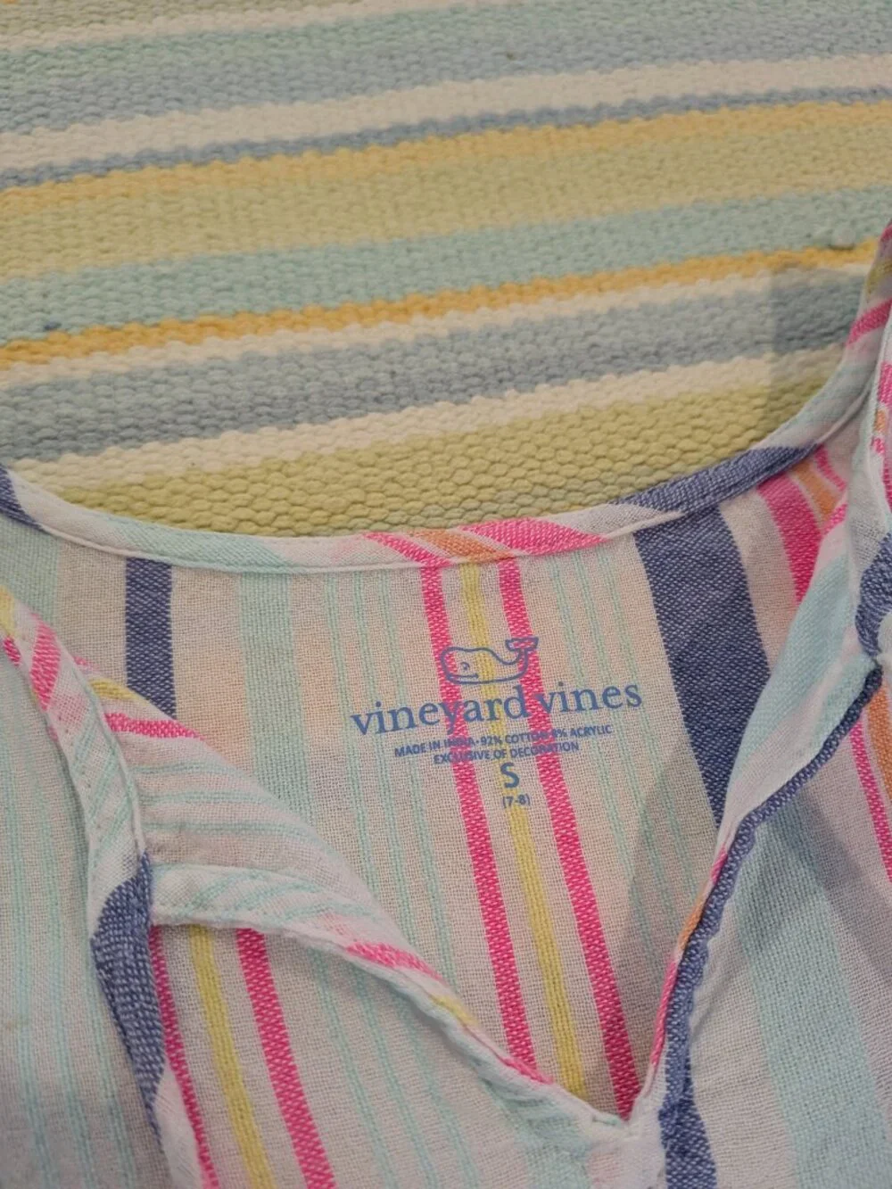 ⭐ Girls Vineyard Vines striped swim beach cover up small 7-8